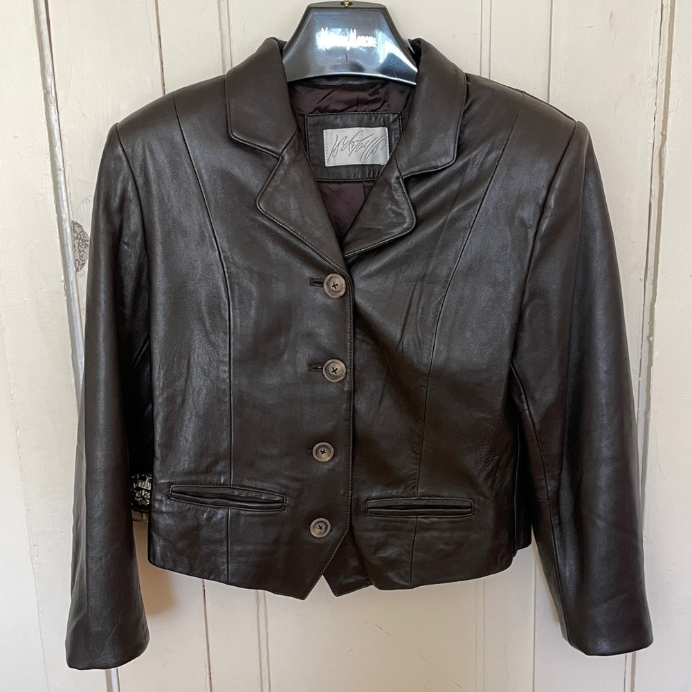 Leather Jacket or Blazer Dark Brown 6 Vintage 80s